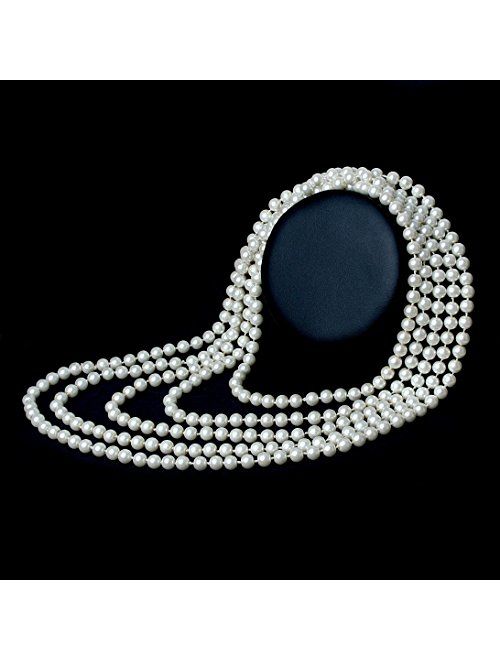 BABEYOND Vintage 1920s Gatsby Imitation Pearl Choker Necklace 20s Art Deco Flapper Accessories for Women White