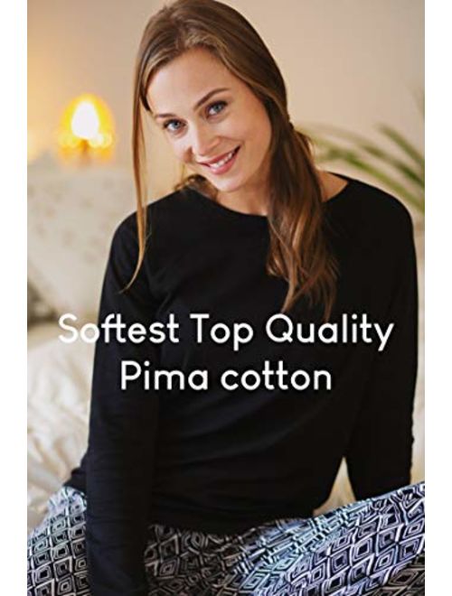jijamas Incredibly Soft Pima Cotton Women's Pajamas Set - The Therapist
