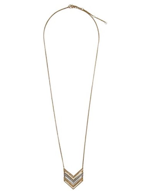 SPUNKYsoul New! Chevron Mid-Length Necklace Gold and Silver 2 Toned Collection