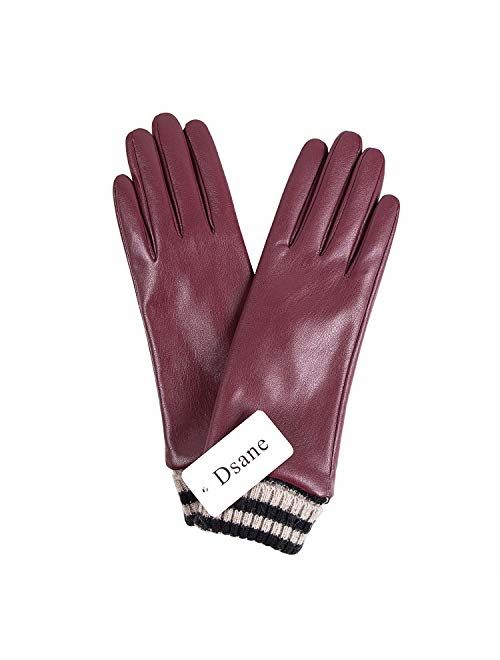 Womens Winter Leather Touchscreen Texting Warm Driving Gloves by Dsane