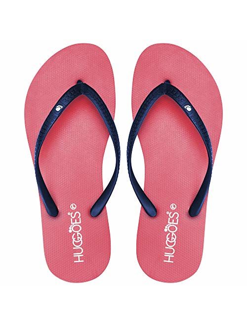 HUGGOES - Ultra Soft Comfortable Natural Rubber Summer Beach Flip Flops for Women