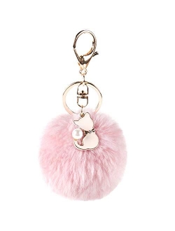 Pom Pom Keychain Artificial Fur Ball Keychain Fluffy Accessories Car Bag Charm