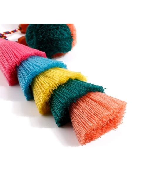 Colorful key rings Tassel Decorations for Handbags Attractive Handmade Personalized Bag Charm Key chain Women Pom Pom