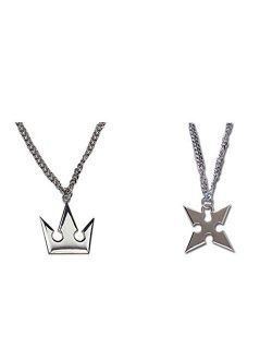 XOFOAO Kingdom Hearts Sora's Crown & Roxas's Cross Necklaces