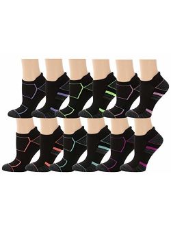 Top Step Women's No Show/Low Cut Performance Athletic Socks with Cushion Sole - 12 Pair