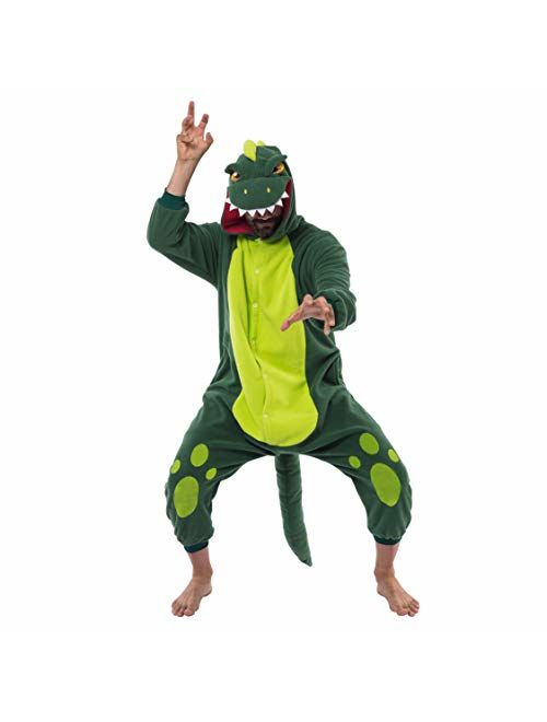 Spooktacular Creations Unisex Adult Pajama Plush Onesie One Piece Dinosaur Animal Costume