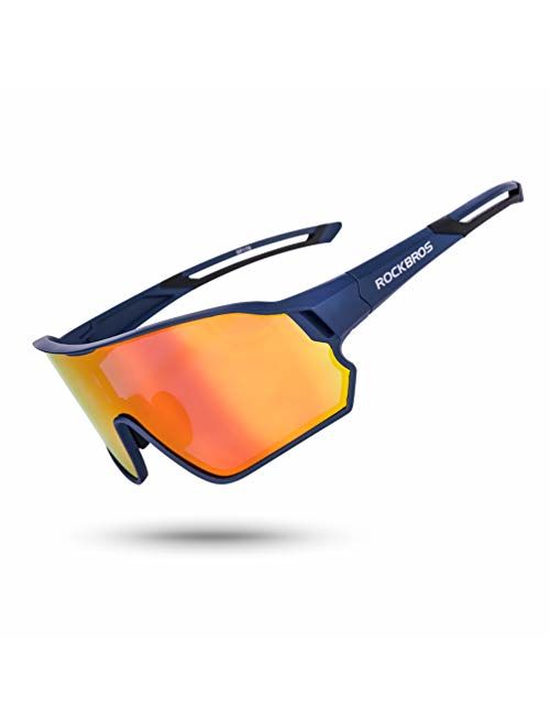ROCK BROS Polarized Sunglasses UV Protection for Women Men Cycling Sunglasses Bike Glasses Yellow Sport Fishing Running Climbing Driving