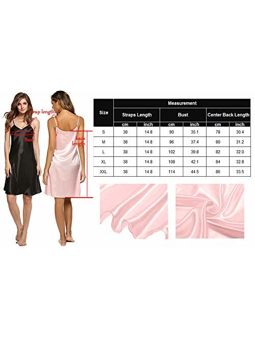 Avidlove Women Satin Chemise Nightgown Sexy Full Slips Sleepwear Nightdress