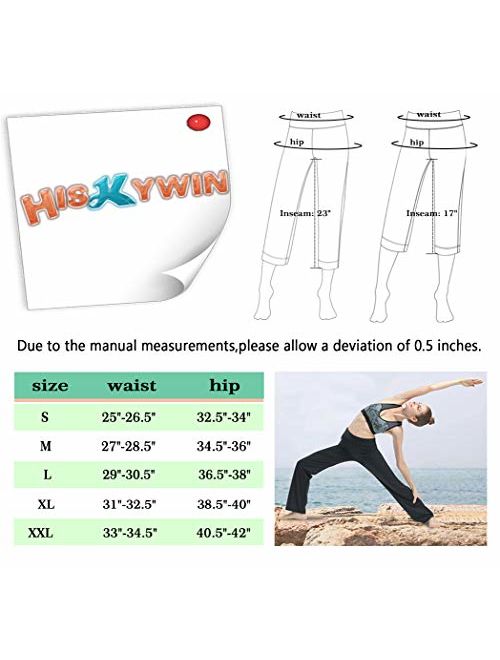 HISKYWIN Inseam Straight Leg Yoga Pants