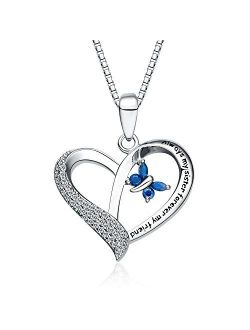 FANCYCD"Always My Sister Forever My Friend" Love Heart Necklace, 18", Jewelry for Women & Girls, Birthday Gifts for Sister, Best Friends.