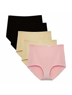 No Show High Waist Briefs Underwear for Women Seamless Panties Multi Pack