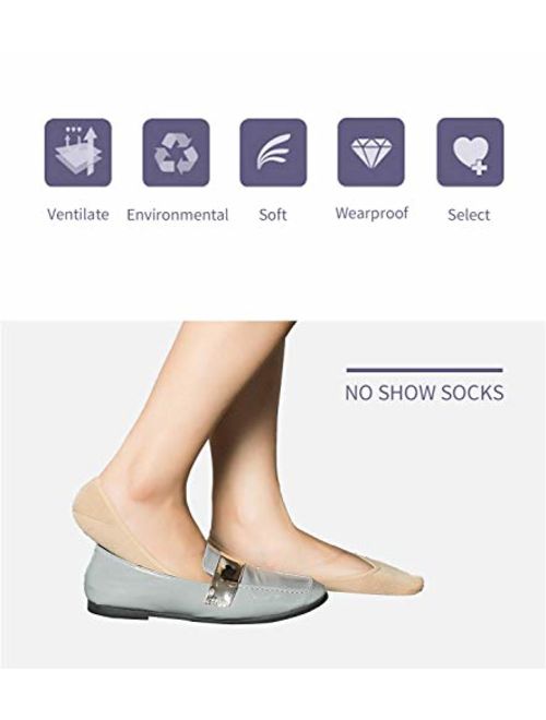 Women's No Show Liner Socks 6 Pairs Thin Low Cut Casual Socks Non Slip