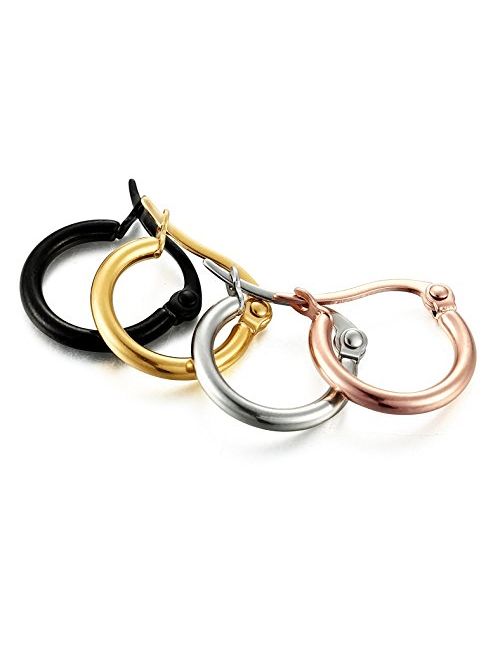 ORAZIO 4 Pairs Stainless Steel Hoop Earrings Set Cute Huggie Earrings for Women,4 Colors a Set