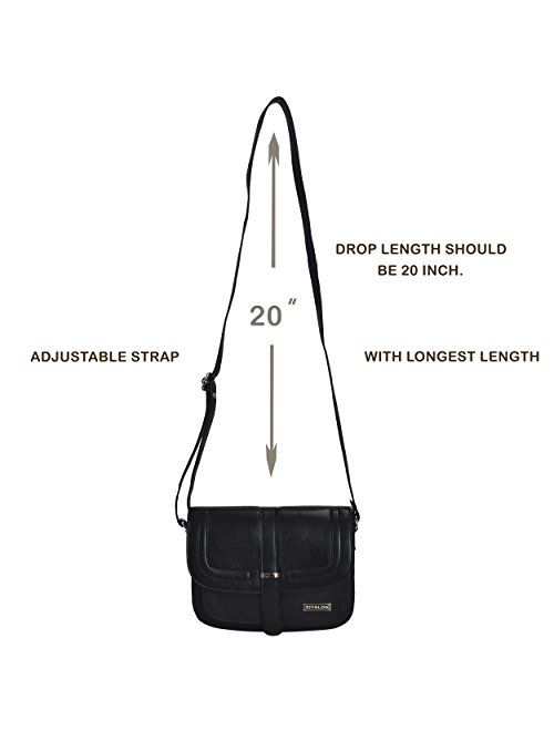 Crossbody Bags for Women - Real Leather Multi Pocket Travel Purse and Sling Bag