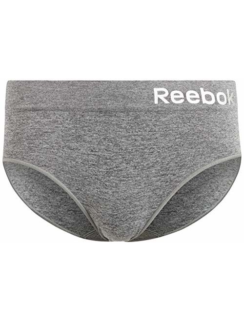 Reebok Womens 3 Pack Seamless Hipster, Black/White/Charcoal 2, Large'