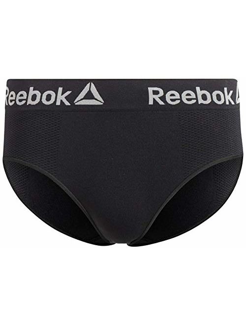 Reebok Womens 3 Pack Seamless Hipster, Black/White/Charcoal 2, Large'