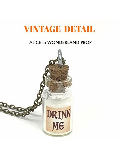 UMBRELLALABORATORY Alice in Wonderland Fairy Glow in The Dark Kawaii Necklace-Drink me