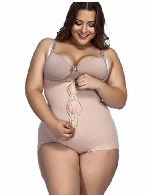 MASS21 Womens Sexy Shapewear Butt Lifter Body Shaper Tummy Control Bodysuit Postpartum Faja Plus Size