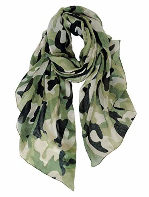 GERINLY Scarves - Lightweight Fall Winter Travel Scarf Camouflage Print Shawl Wrap