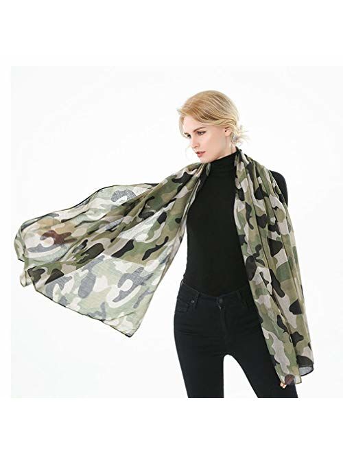 GERINLY Scarves - Lightweight Fall Winter Travel Scarf Camouflage Print Shawl Wrap
