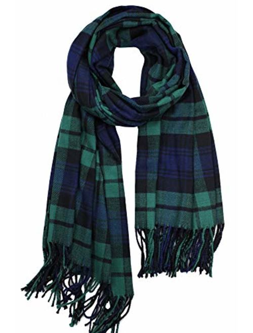 Achillea Long & Wide Scottish Clan Tartan Plaid Cashmere Feel Shawl Wrap Winter Warm Scarf 80" x 30"