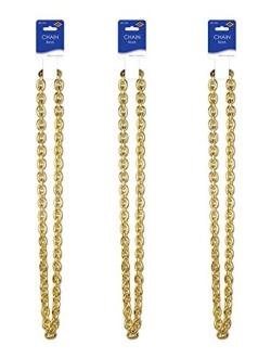 Beistle 57264-GD 1-Pack Gold Chain Beads, 40-Inch