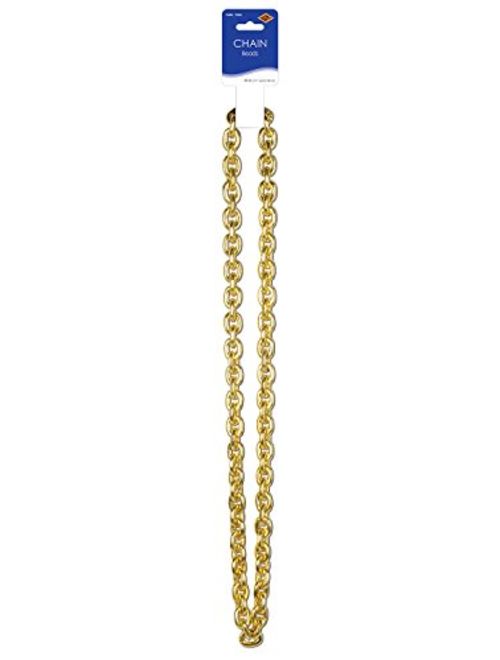 Beistle 57264-GD 1-Pack Gold Chain Beads, 40-Inch