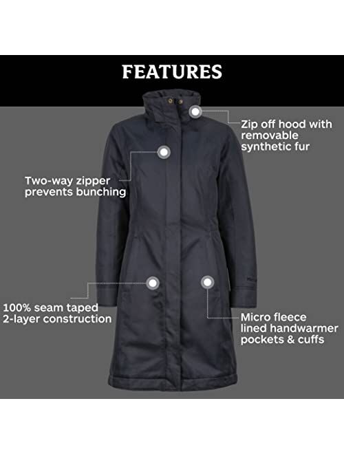 Marmot Women's Chelsea Waterproof Down Rain Coat, Fill Power 700