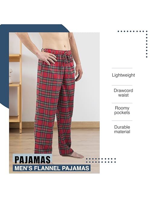 NORTY Mens Flannel Pajama Pants - Comfortable Cotton Bottoms Sleep or Loungewear