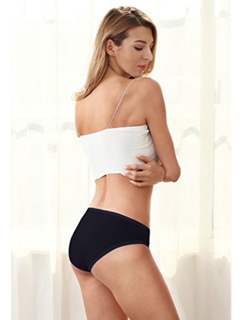 Wealurre Womens Cotton Stretch Bikini Panties Breathable Underwear 6 Pack