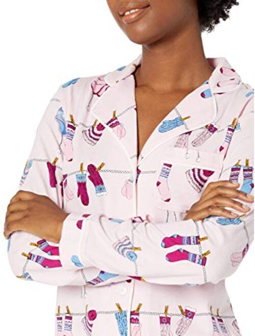 Amazon Brand - Mae Women's Sleepwear Notch Collar Pajama Set