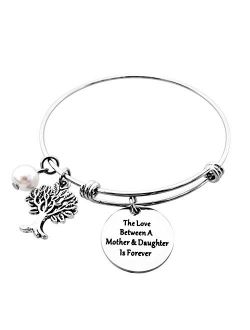 ALoveSoul The Love Between A Mother and Daughter is Forever Expandable Family Tree Bracelet Gifts for Mom, Mother Daughter Gifts