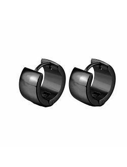 MELUOGE Unique Fashionable Stainless Steel Small Hoop Earrings for Men Women Huggie Earrings