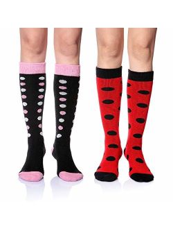 DoSmart Women's Winter Warm Knee High Socks Boot Socks 2-Pairs Multi Color