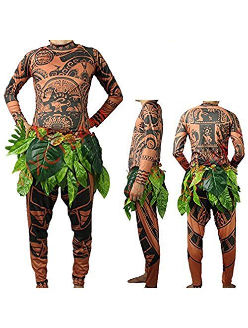 FEEAA Maui Tattoo T Shirt/Pants Halloween Adult Mens Women Cosplay Costume