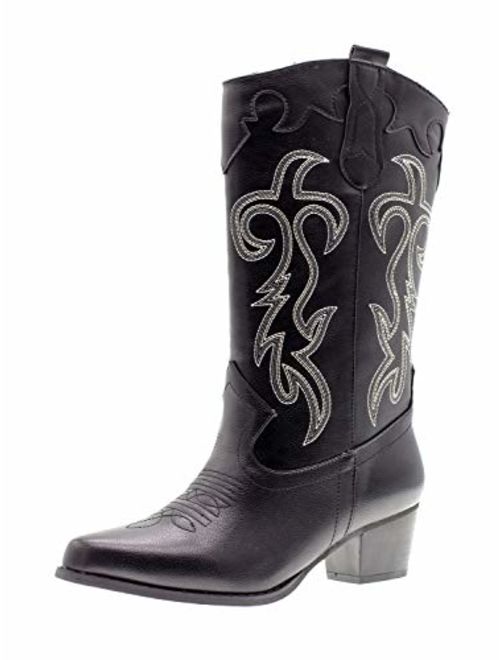 Canyon Trails Women's Classic Pointed Toe Embroidered Western Rodeo Cowboy Boots