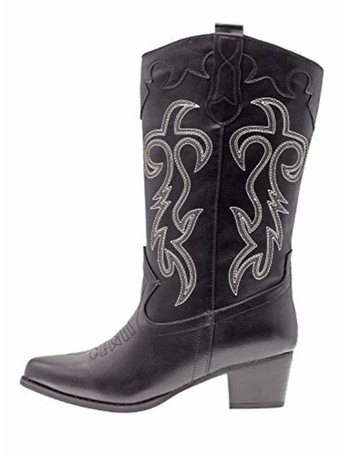 Canyon Trails Women's Classic Pointed Toe Embroidered Western Rodeo Cowboy Boots