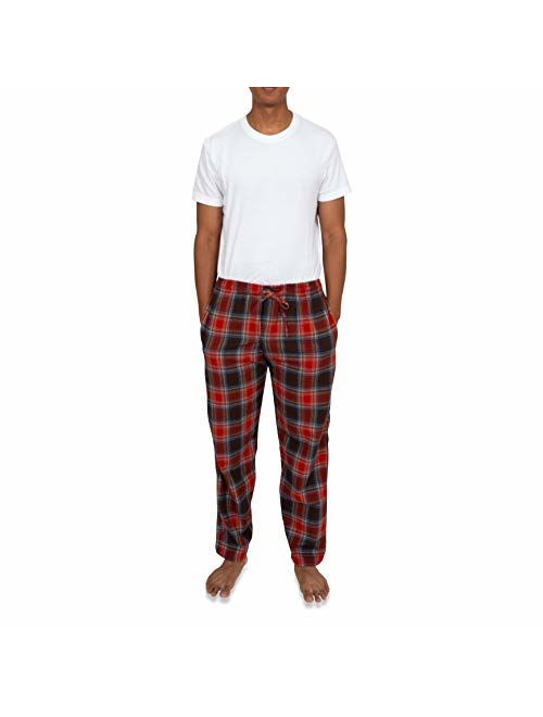 ANDREW SCOTT Men's 4 Pack 100% Cotton Flannel Pajama Sleep Pant - Lounge Pants