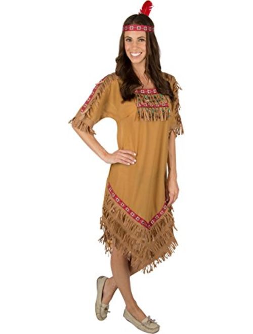 Kidcostumes Adult Native American Indian Woman Costume with Headband