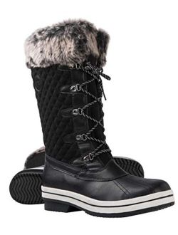 ArcticShield Women's Melissa Warm Waterproof Insulated Fur Collar Durable Winter Snow Boots