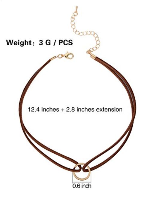 Mudder Velvet Gothic Choker Necklaces Double Layer Punk Chokers for Women and Girls, 3 Pieces