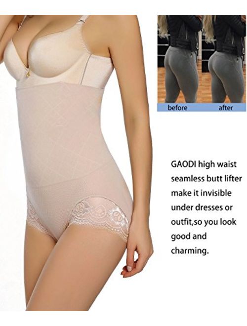 GAODI Nebility Women Body Shaper Butt Lifter Hi-Waist Panty Seamless Waist Trainer Tummy Control Shapewear