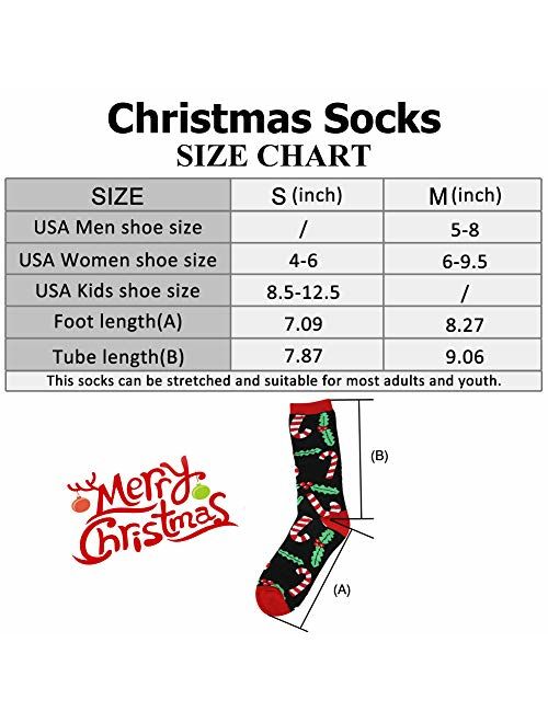 Novelty Crazy Crew Socks, Gmark Unisex Fitness Cartoon Cotton Soft Warm Winter Cozy Socks S/M/L