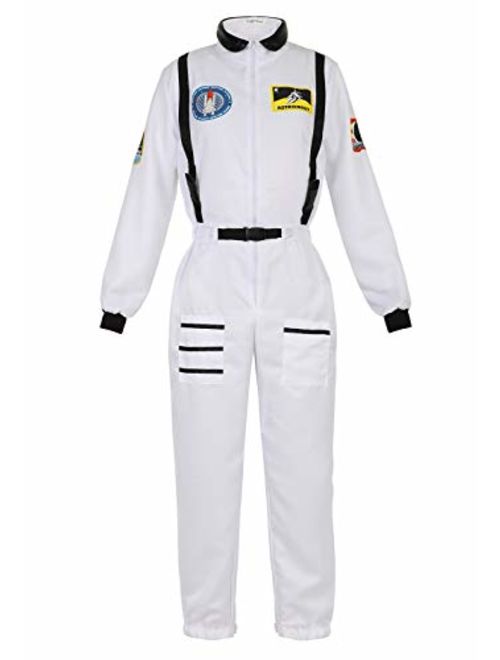 Haorugut Women Astronaut Costume Adult Coveralls Space Suit Dress up Costume