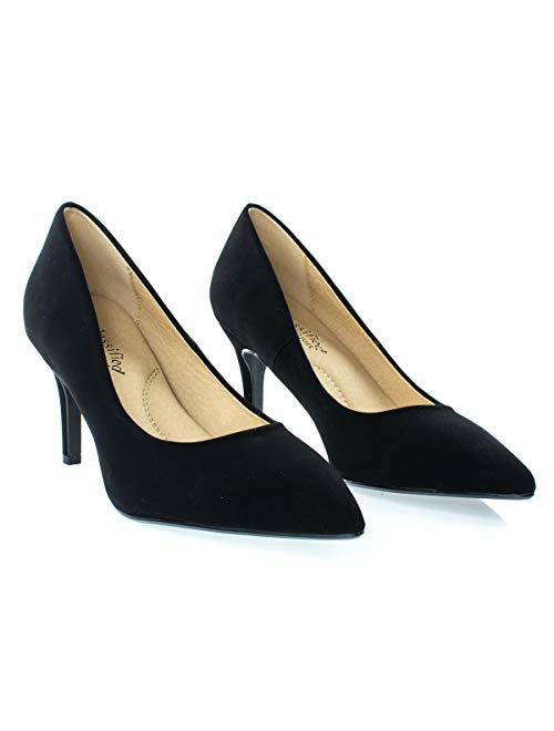 City Classified Soda Coen-2 Black Pointy Toe Dress Heel Pumps