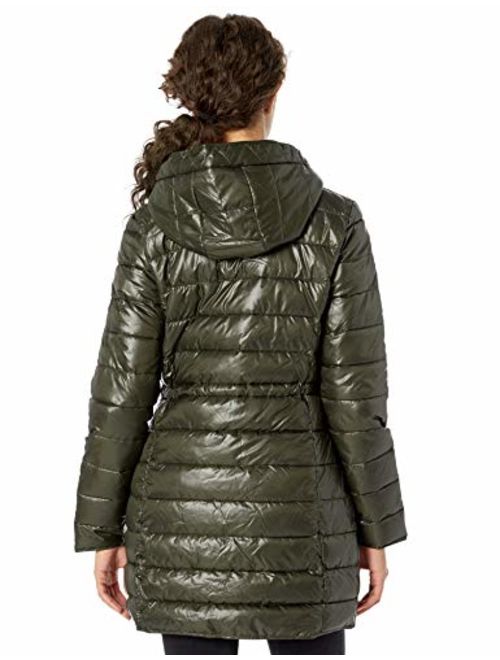 Kenneth Cole Women's Packable Puffer Jacket with Cinch Waist