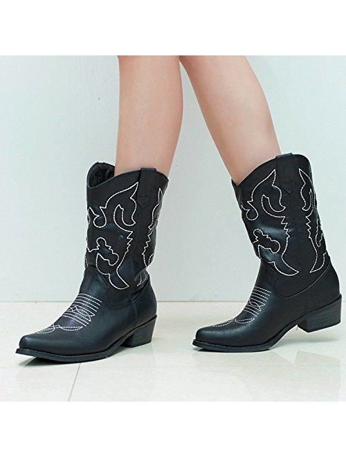 SheSole Women's Winter Western Cowgirl Cowboy Boots