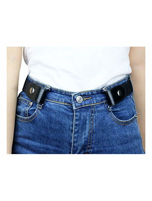 No Buckle Women/Men Stretch Buckle Free Belt Invisible Elastic strap for Jeans Pants Dresses Valentine's Day