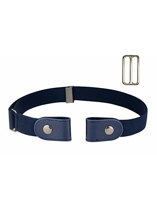 No Buckle Women/Men Stretch Buckle Free Belt Invisible Elastic strap for Jeans Pants Dresses Valentine's Day