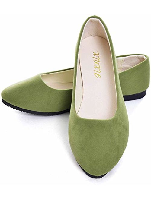 Dear Time Women Flat Shoes Comfortable Slip on Pointed Toe Ballet Flats